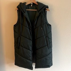 Long puffer vest